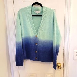 Davi and Dani Blue Ombre Cardigan Small